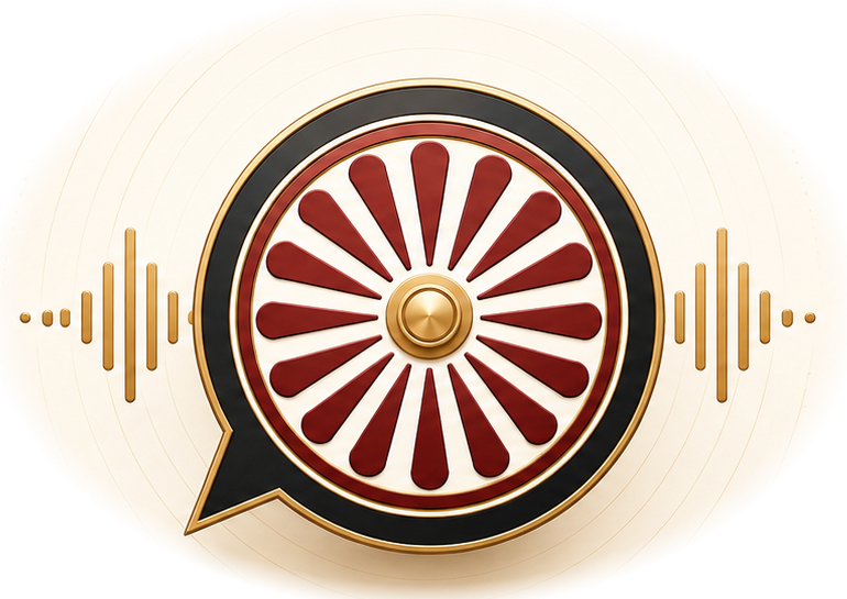 ROKKOR — speech-to-text emblem with audio waveform